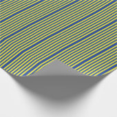 Papier Cadeau Rayures bleu foncé et jaune (Coin)