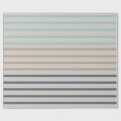Papier Cadeau Rayures bleu turquoise et beige (Plat)