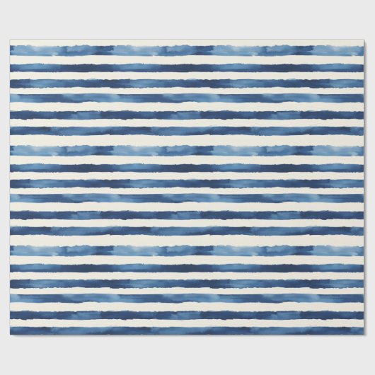 Papier Cadeau Rayures Bleues Blanches (Plat)