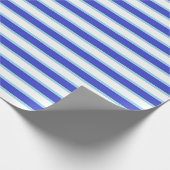 Papier Cadeau Rayures bleues bleu-foncé, blanches et en pastel (Coin)