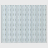Papier Cadeau Rayures Bleues Clair Et Fleurs (Plat)
