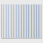 Papier Cadeau Rayures bleues et blanches cassées (Plat)
