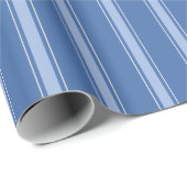 Papier Cadeau Rayures bleues et bleu clair (Coin rond)
