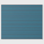 Papier Cadeau Rayures bleues et marron (Plat)