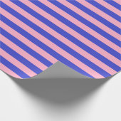 Papier Cadeau Rayures bleues et roses (Coin)