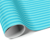 Papier Cadeau Rayures bleues et turquoise clair (Coin rond)
