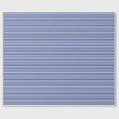 Papier Cadeau Rayures bleues nautiques (Plat)