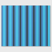 Papier Cadeau Rayures bleues noires (Plat)