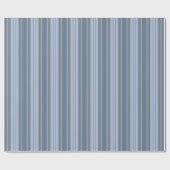 Papier Cadeau Rayures Chevron Bleu Gris (Plat)