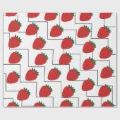 Papier Cadeau Rayures Chevron Fraise (Plat)