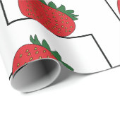Papier Cadeau Rayures Chevron Fraise (Coin rond)