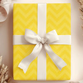 Papier Cadeau Rayures Chevron Zig Zag Jaune Doré