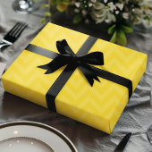 Papier Cadeau Rayures Chevron Zig Zag Jaune Doré