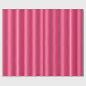 Papier Cadeau Rayures Classiques Blanc - Framboise (Plat)