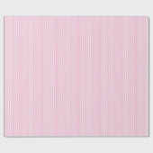 Papier Cadeau Rayures Classiques Blanc - Rose Clair (Plat)