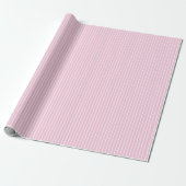 Papier Cadeau Rayures Classiques Blanc - Rose Clair (Déroulé)