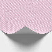 Papier Cadeau Rayures Classiques Blanc - Rose Clair (Coin)