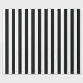 Papier Cadeau Rayures classiques noires verticales (Plat)