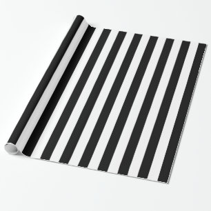 Papier Cadeau Rayures classiques noires verticales