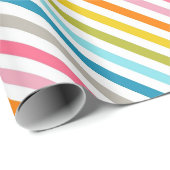 Papier Cadeau rayures colorées (Coin rond)
