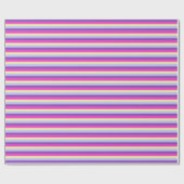 Papier Cadeau Rayures Colorées avec Monogramme Script  (Plat)