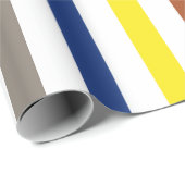 Papier Cadeau Rayures Colorées d'Été (Coin rond)