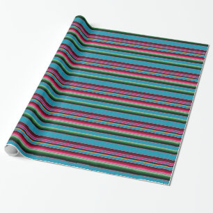 Papier Cadeau Rayures couvrantes mexicaines d'arc-en-ciel