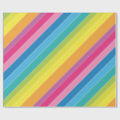 Papier Cadeau Rayures d'arc-en-ciel (Plat)