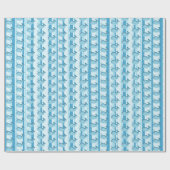 Papier Cadeau Rayures de baleine bleue bébé mignon (Plat)