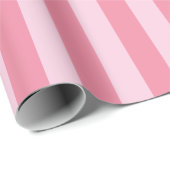Papier Cadeau Rayures de cabane en rose (Coin rond)