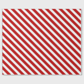 Papier Cadeau Rayures de canne à bonbon rouges et blanches (Plat)