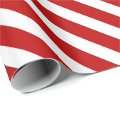 Papier Cadeau Rayures de canne à bonbon rouges et blanches (Coin rond)