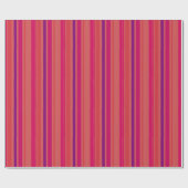 Papier Cadeau Rayures de corail verticales (Plat)