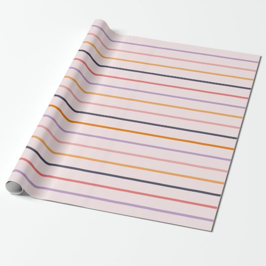 Papier Cadeau Rayures de coucher de soleil (Déroulé)