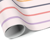 Papier Cadeau Rayures de coucher de soleil (Coin rond)