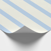 Papier Cadeau Rayures de crayon bleu clair et crème (Coin)