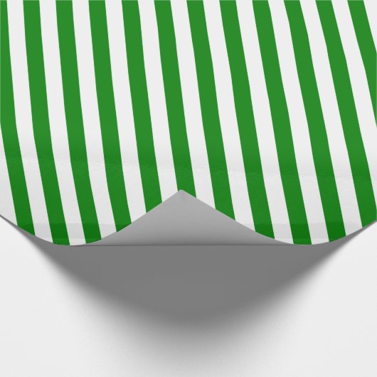 Papier Cadeau Rayures de Diag - blanc et vert (Coin)