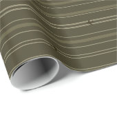 Papier Cadeau Rayures de flux Jet Olive Vert (Coin rond)