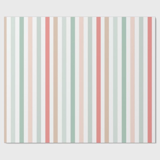Papier Cadeau rayures de Noël (Plat)