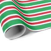 Papier Cadeau Rayures de Noël (Coin rond)