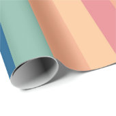 Papier Cadeau Rayures de nuances de couleur (Coin rond)
