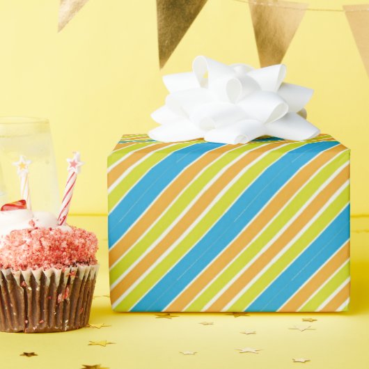 Papier Cadeau Rayures de plage (Fête d'anniversaire)