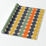 Papier Cadeau Rayures de points rétro Couleurs de Motif Vintage<br><div class="desc">Dotty Stripes Géométrique Dot Stripe Motif Orange Bleu Vert Mustard Beige. Joli style vintage moderne avec une esthétique moderne les années 70 années 60 et une ambiance amusante. Dans des couleurs muettes et nostalgiques. Par Kierkegaard Design Studio.</div>