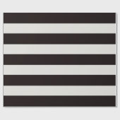 Papier Cadeau Rayures de store noir et blanc (Plat)