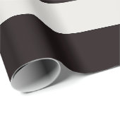 Papier Cadeau Rayures de store noir et blanc (Coin rond)