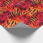 Papier Cadeau Rayures de tigre orange et rose (Coin)