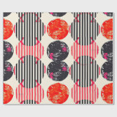 Papier Cadeau Rayures de tranche de citron bold (7) (Plat)