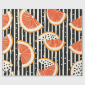 Papier Cadeau Rayures de tranches de citron bold (8) (Plat)