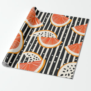 Papier Cadeau Rayures de tranches de citron bold (8)
