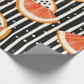 Papier Cadeau Rayures de tranches de citron bold (8) (Coin)